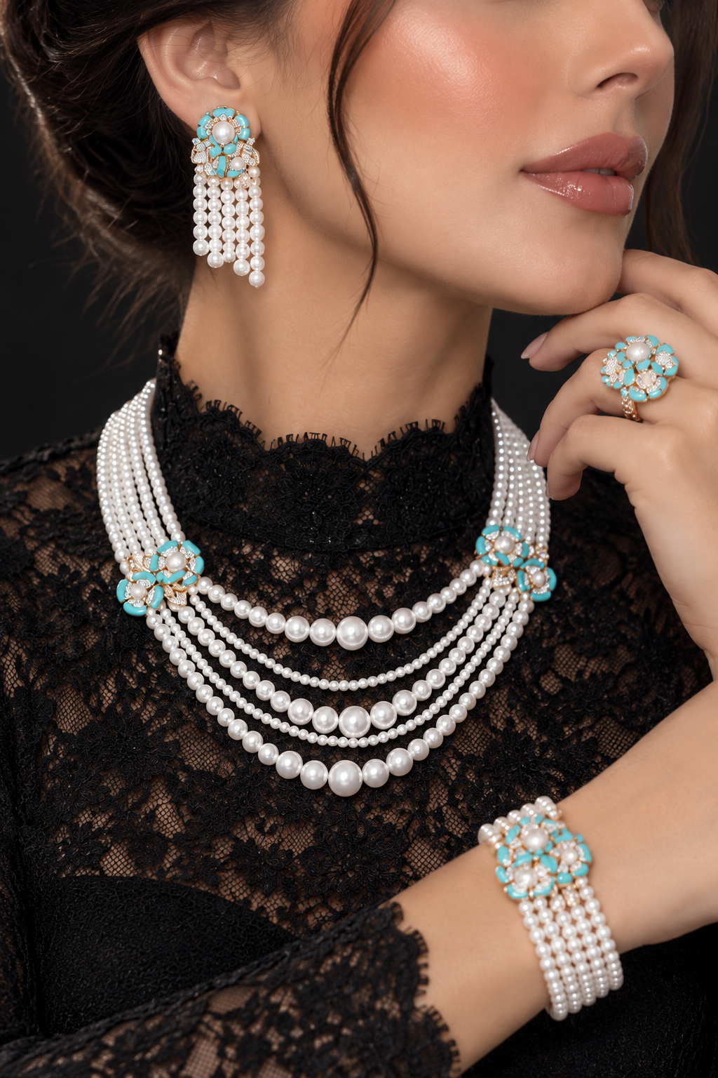 👑 Imperial Elegance
Luxury Pearl Set | طقم لؤلؤ فاخر